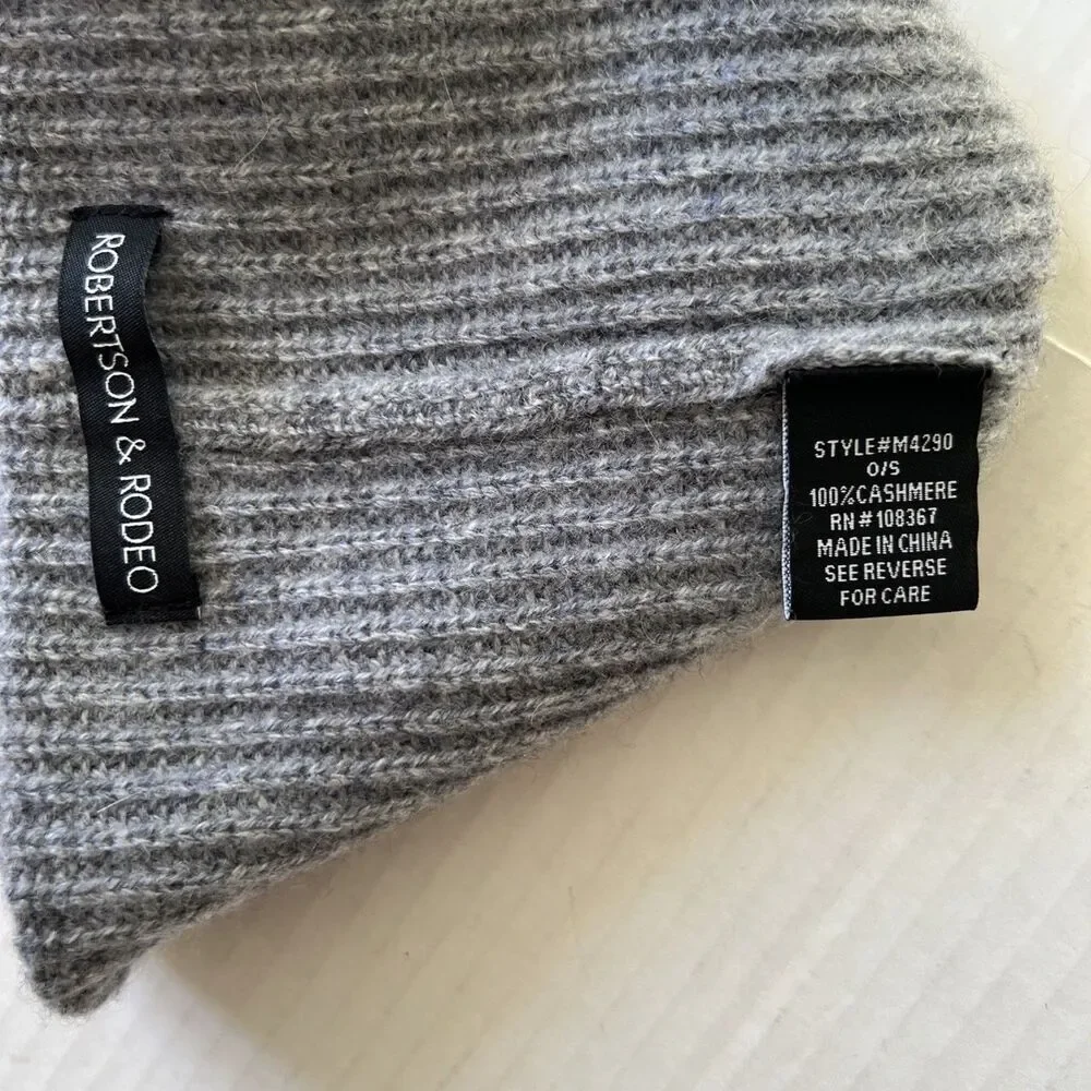 Robertson & Rodeo Sz S Beanie Hat Gray 100% Cashmere NWOT